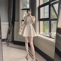 【现货】LUOLUOZ【山茶海岸】全棉气质时尚收腰显瘦短款连衣裙G2166