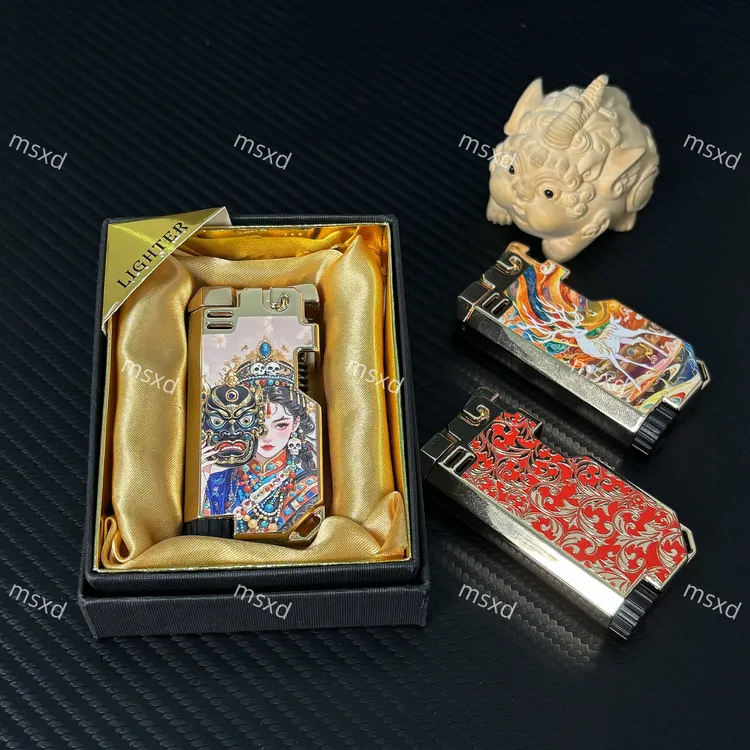 新款扎基拉姆浮雕耐用便携式明火打火机高档复古送男友礼物礼盒装