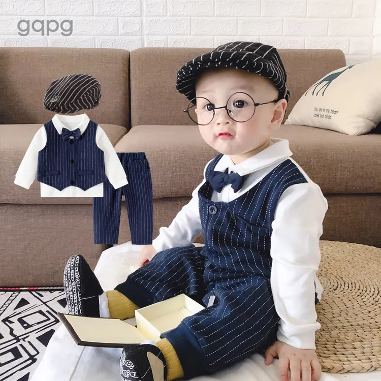 宝宝一周岁礼服男抓周服婴儿衣服春秋装外出酒宴会绅士西三件套装