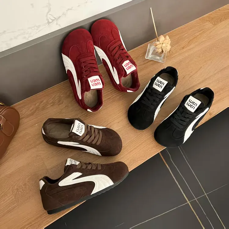 复古德训鞋女款2025新款冬季加绒爆款百搭休闲板鞋轻便阿甘女鞋子