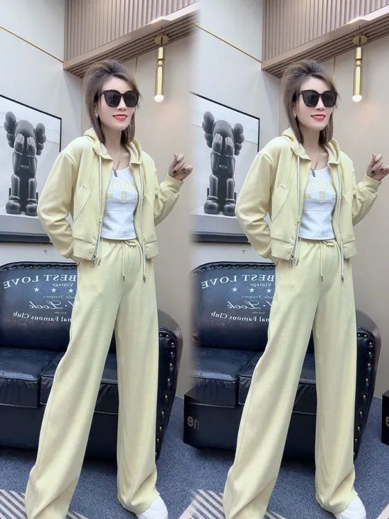 拖地裤休闲减龄三件套