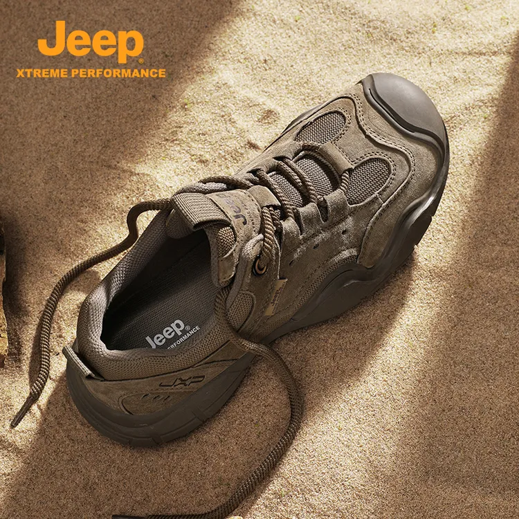 Jeep吉普男鞋劳保工装鞋2026春季真皮户外登山厚底耐磨痞帅运动鞋商品图