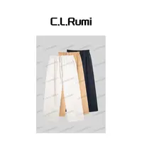 【Rumi精选】“奶酥裤”25秋冬百搭宽松松紧腰磨毛直筒休闲裤7232kz