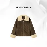 Moprobably贝贝「极光」复古翻领夹克皮衣外套B5482017