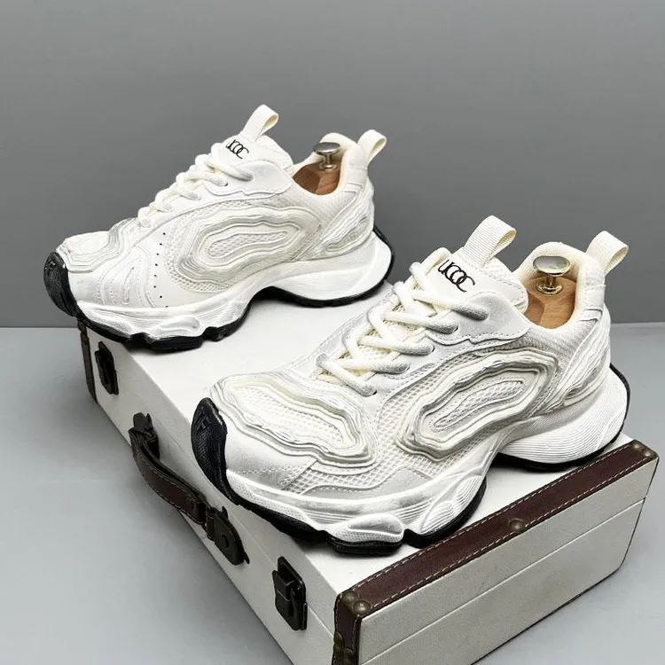 潮男老爹鞋2025夏季新款厚底增高运动鞋复古高级感透气百搭休闲鞋