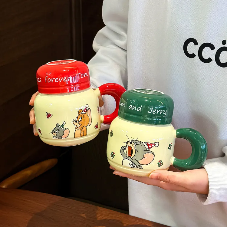 正版猫和老鼠联名水杯可爱高颜值马克杯情侣陶瓷杯子生日礼物女生