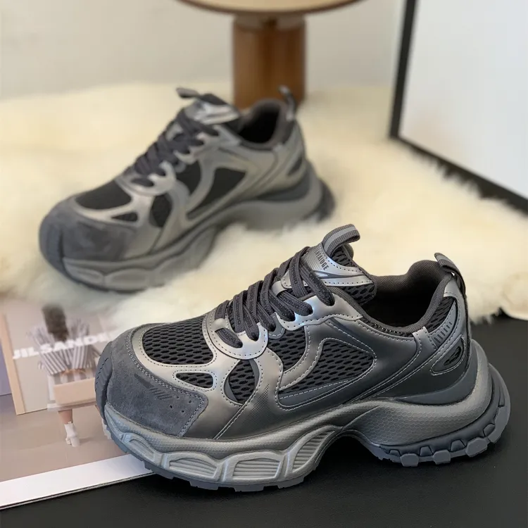 厚底增高网面透气老爹鞋2025秋季爆款撞色拼接设计轻便舒适运动鞋