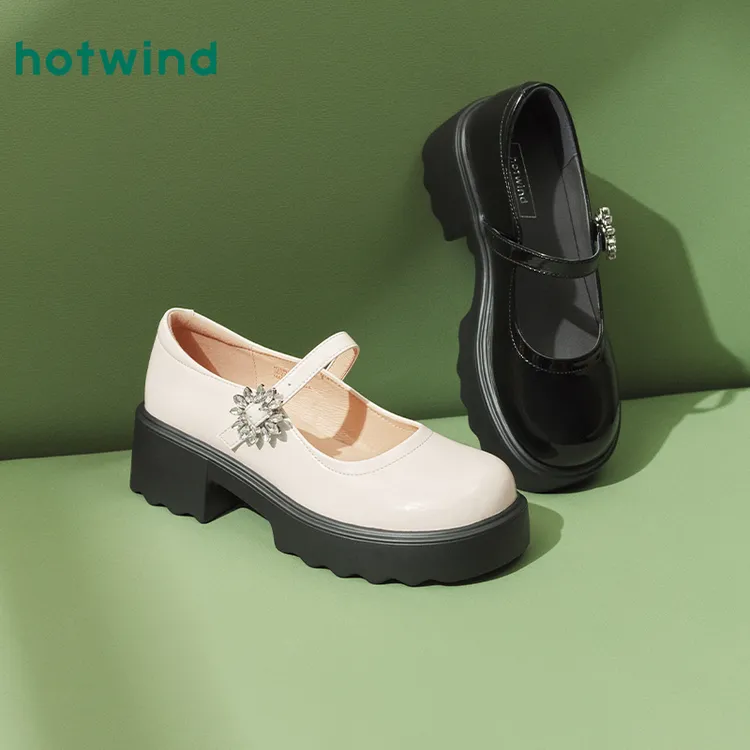 流光风【热风门店同款】4折起女复古高品质玛丽珍百搭爆款H28W25103