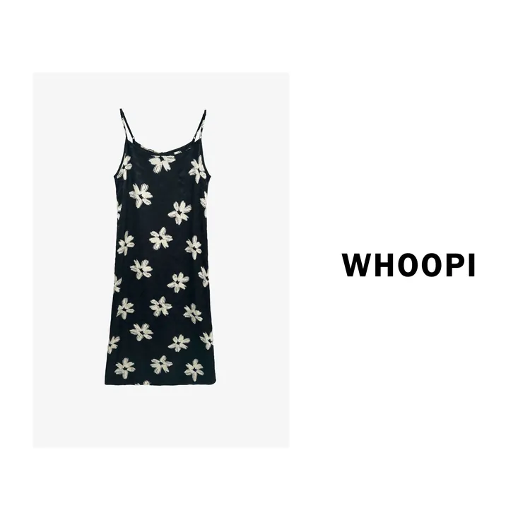 【Whoopi】【花漾花海】绝美度假连衣裙松弛气质缎面吊带裙