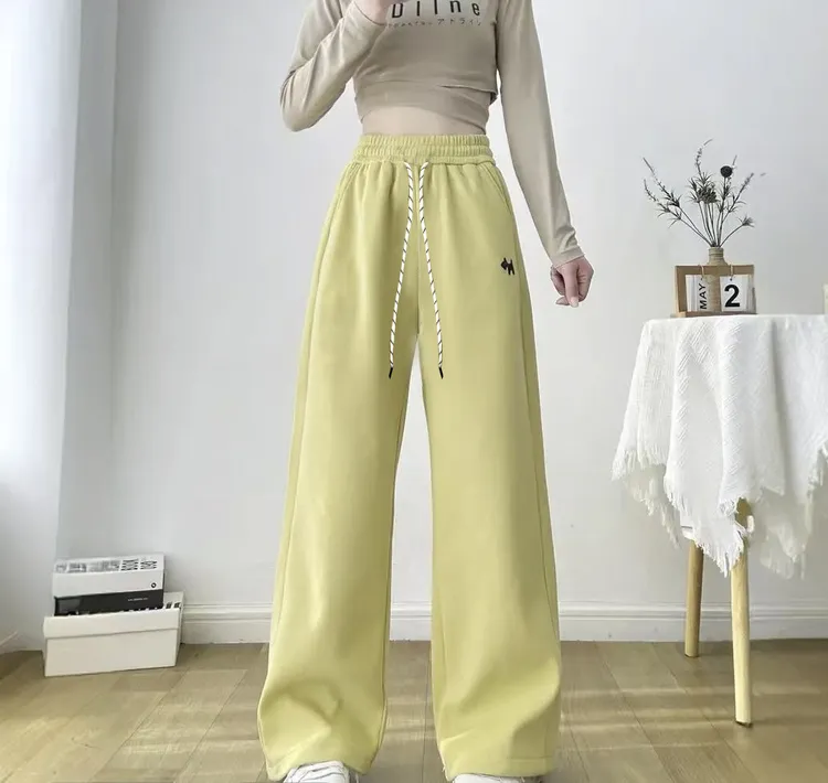 秋冬加绒加厚阔腿裤直筒裤休闲百搭长裤-5006