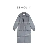 ZzMoLi征真 高智女性 大口袋韩系中长款羽绒服可拆卸披肩ZBY32001