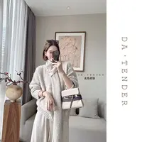 DA·Tender【松子茶围脖针织上衣-配围巾】厚实柔软V领套头可拆卸