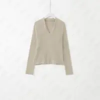 几里与麻 简约百搭V领修身打底衫 衣长51 胸围79 2062356