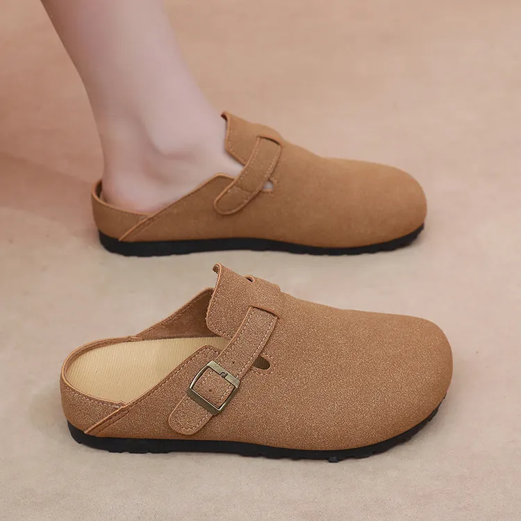 勃肯鞋女2025秋季新款爆款包头半拖外穿厚底懒人一脚蹬舒适单鞋女