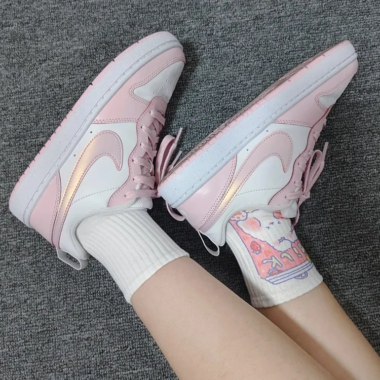 NIKE/耐克Court Borough 白粉透气少女百搭低帮板鞋DQ0492-100