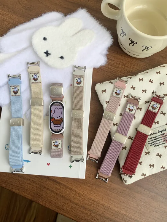 适用小米10米菲兔尼龙磁吸表带iwatchs11苹果手表红米6可爱表带
