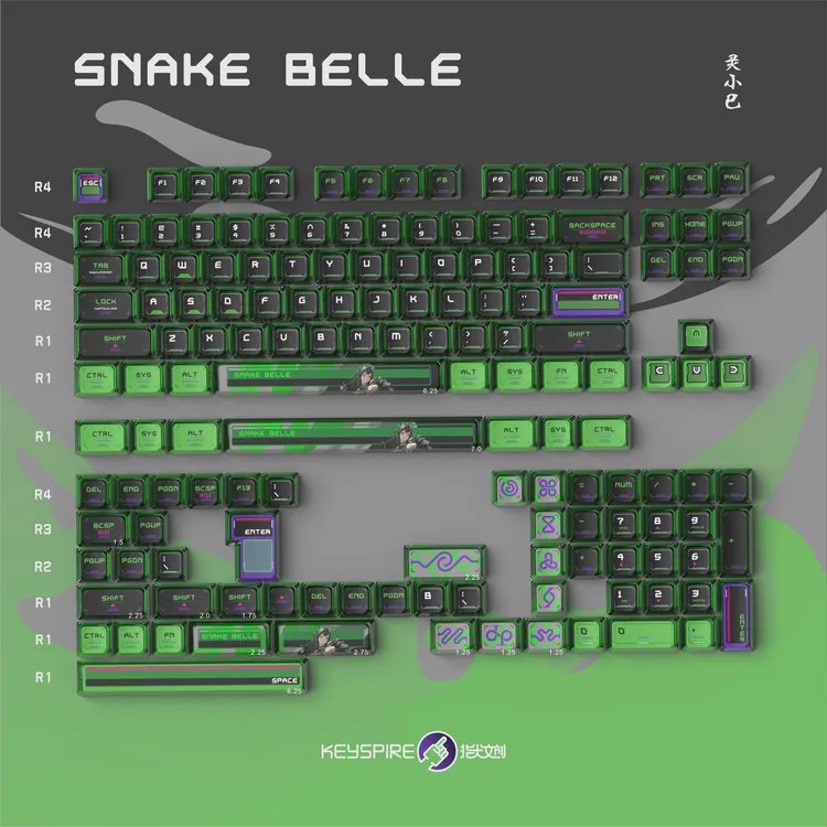 指尖文创灵小巳键帽神灯高度电竞炫酷桌搭透光装键盘侧透热升华