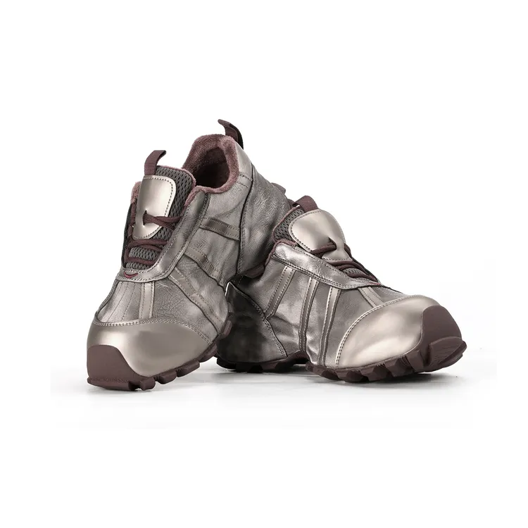 牛皮秋季新款厚底真皮拼接增高明星同款女士老爹鞋女款1128-27