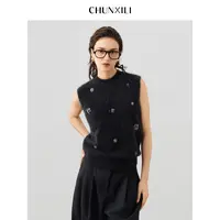 【千金】CHUNXILI/春熙里 圆领时尚钉珠针织马夹DC0M53069