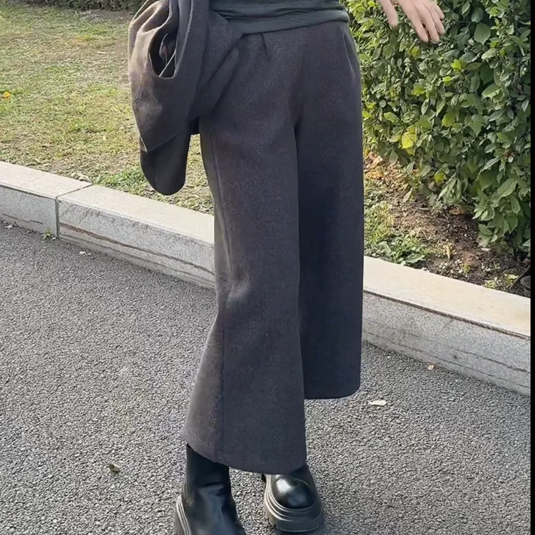 021款九分毛呢阔腿长裤（裤长85）