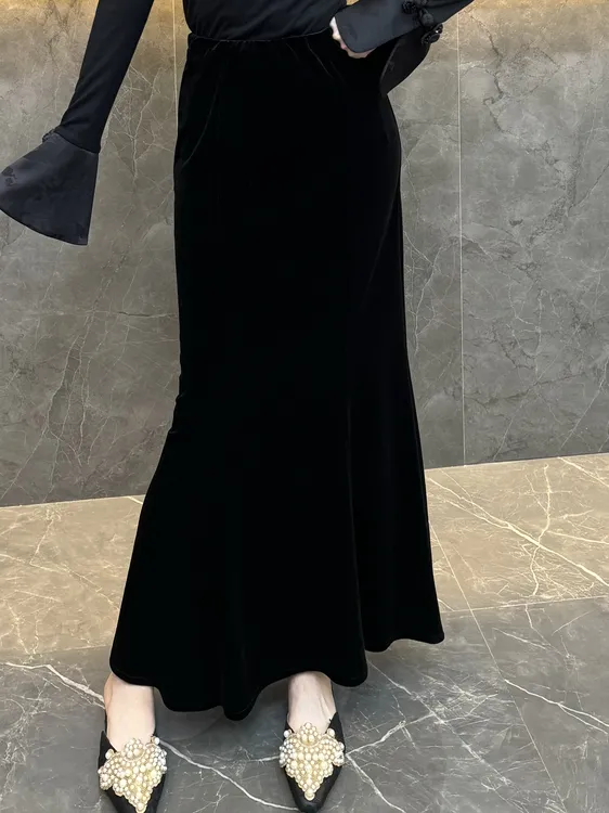 8005新国潮收腰显瘦鱼尾裙