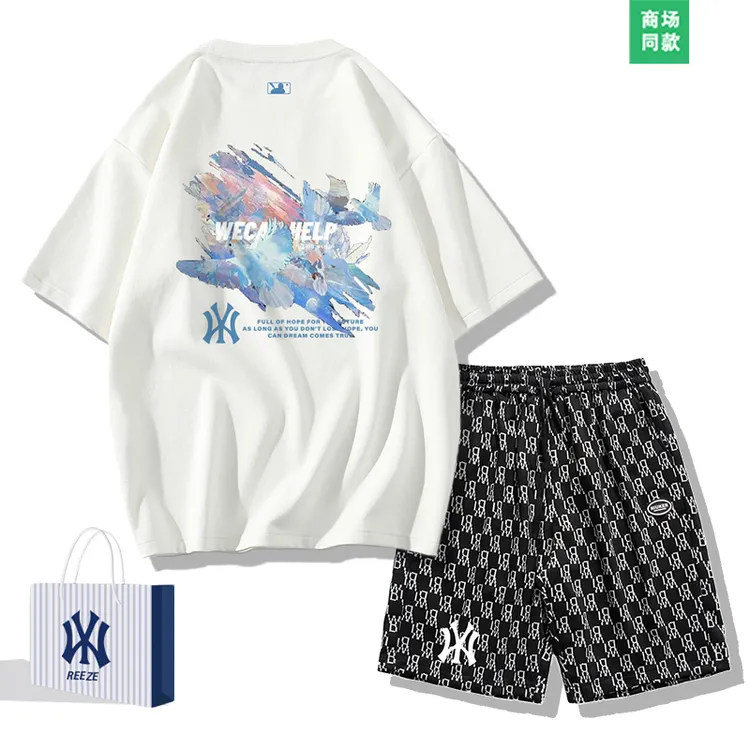 潮品夏季时尚运动休闲套装搭配短袖两潮流