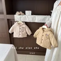 加绒加厚款100棉袄棉服加厚冬装韩版童装连帽
