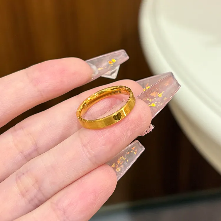 钛钢戒指 年轮爱心数字戒指女小众设计轻奢高级简约百搭情侣对戒