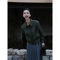 TT设计师【浮生若梦】日系高级感复古感收腰扣纯棉衬衫外套TT190983