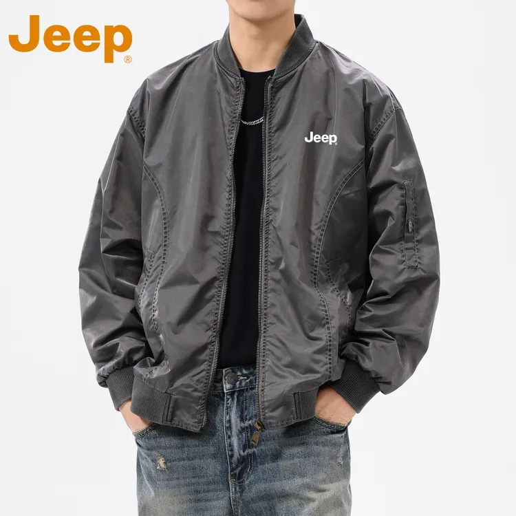 JEEP吉普美式夹克外套男款春秋季潮牌棒球服宽松休闲飞行员上衣服