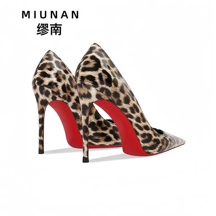 缪南轻职风2025新款尖头细跟高跟鞋女士高跟鞋细高跟豹纹秋冬单鞋
