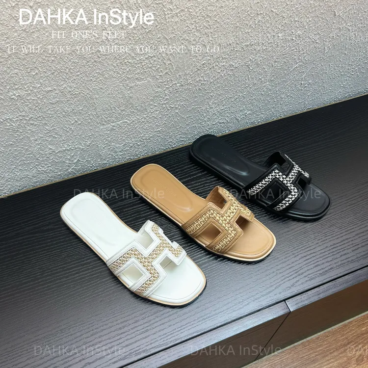 H型平底拖鞋薄款夏季森系一字拖黑色韩版百搭休闲商品图