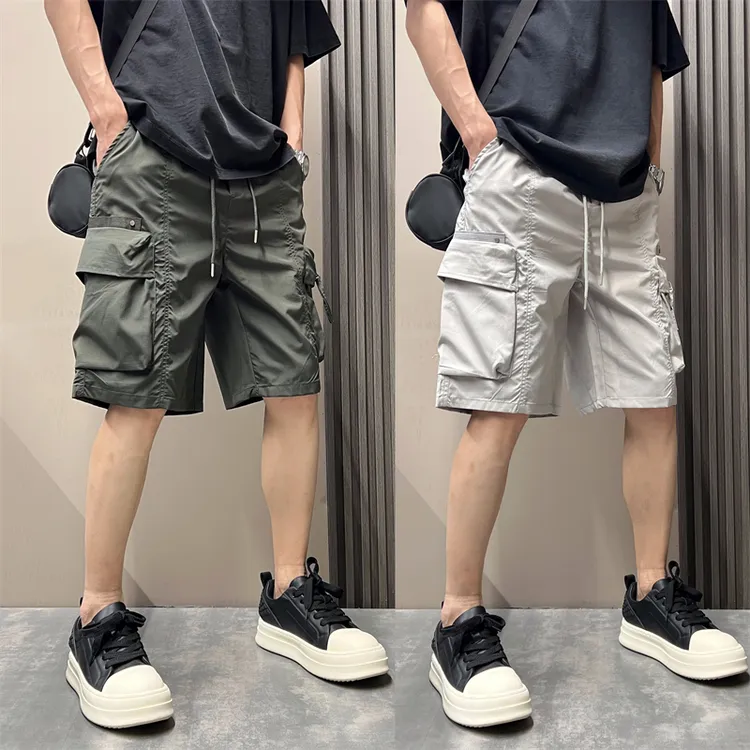夏季薄款速干潮流户外多口袋五分短裤男痞帅机能风宽松休闲短裤