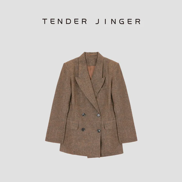 Tender Jinger花纱羊毛蕾丝领腰带西装套装（分开拍）T53YLL41353