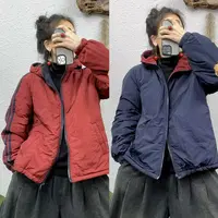 311163夹棉两面穿袖子拼条帽衫棉袄外套（长60胸围104