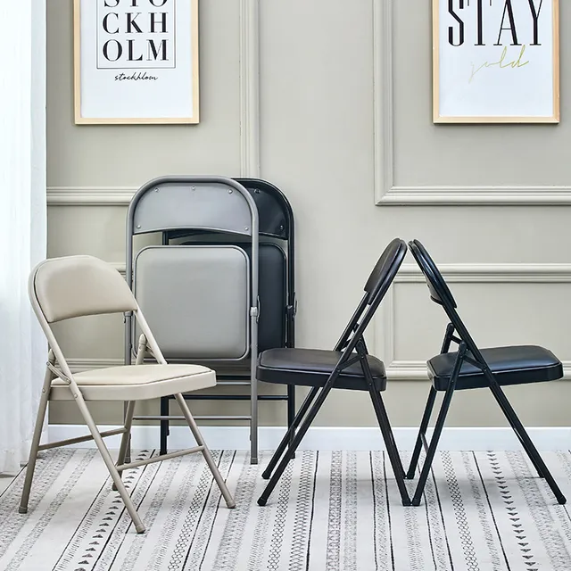 简易靠背家用餐椅便携户外办公会议椅宿舍电脑座椅折叠椅