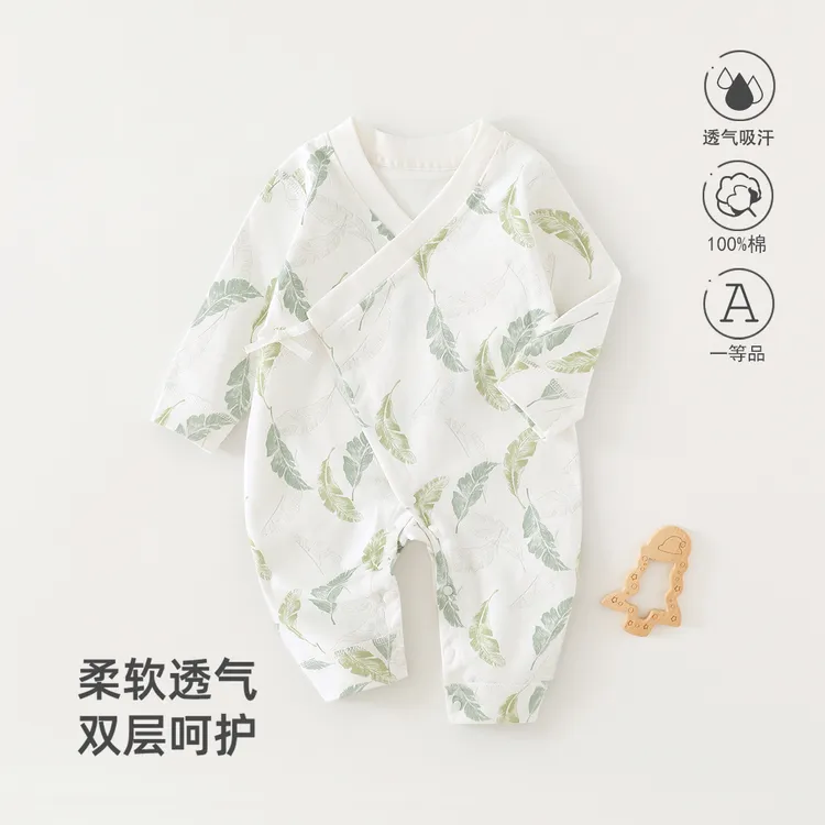 婴儿连体衣A类纯棉春秋无骨哈衣0至1岁男女长袖新生儿衣服安阳婴