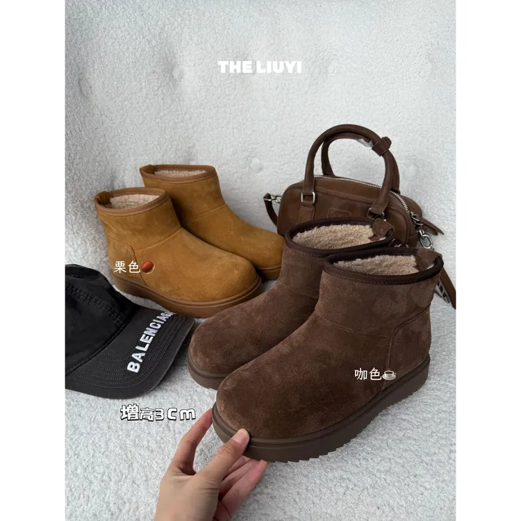 【LIUYI】增高真皮保暖中筒雪地靴2833