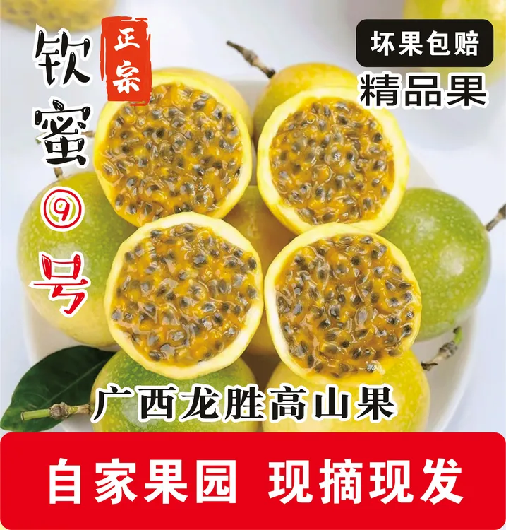 广西龙胜高山正宗钦蜜9号水果黄金百香果钦蜜百香果