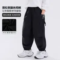 男童秋装裤子2025新款儿童中大童春秋长裤宽松束脚休闲裤LHK53028