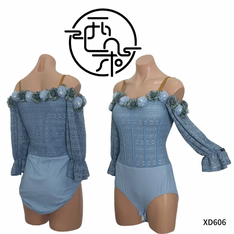 西朵舞服蕾立体花朵夏季女士成人摩登舞练功服新品XD606