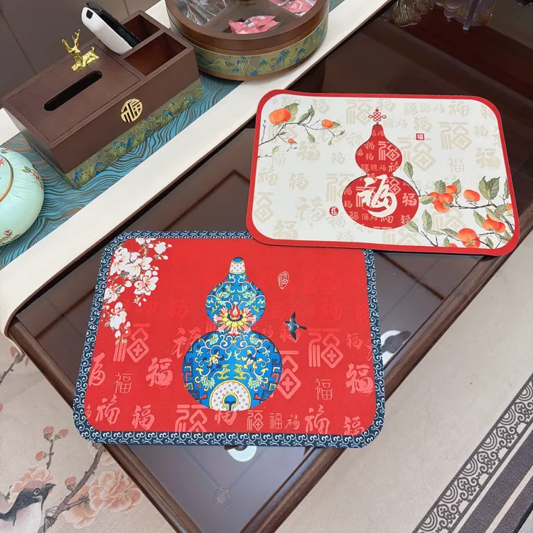 【买一赠一】葫芦硅藻泥沥水垫创意果盘垫吸水防滑杯茶具垫