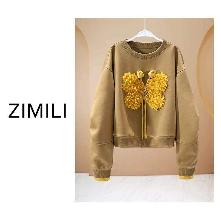 【亮哥欧货女装】冬季热暖绒加厚《棕茶色》亲肤超柔显瘦卫衣26088-K4