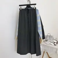 【株洲华丽珊珊】秋上新A字版松紧头抽绳显瘦高弹半身长裙
