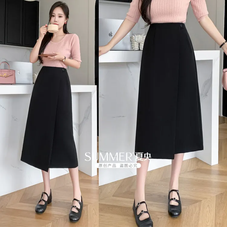 2025新款一片式气质显瘦设计感高腰款西装半身裙#8031