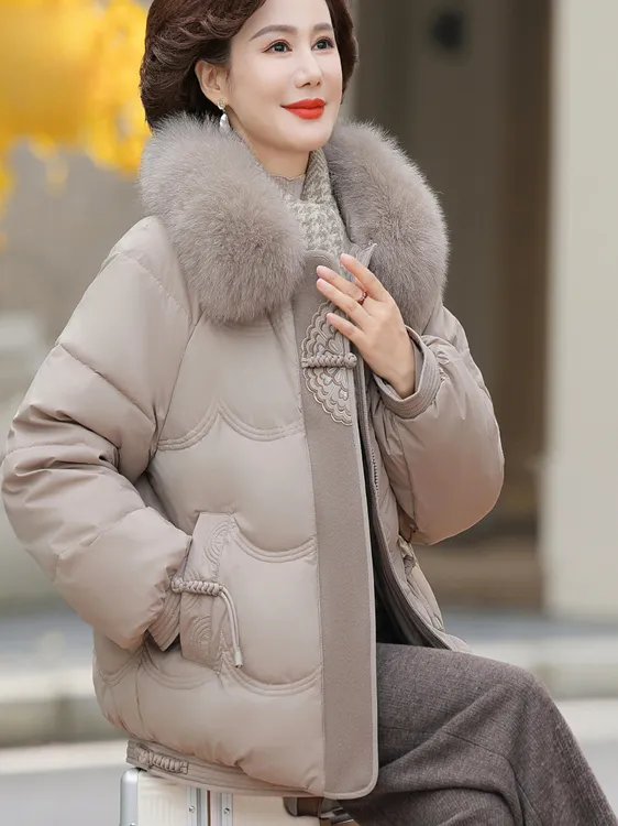 妈妈装冬装外套冬季羽绒棉衣加厚中国风棉服中老年女装棉袄保暖