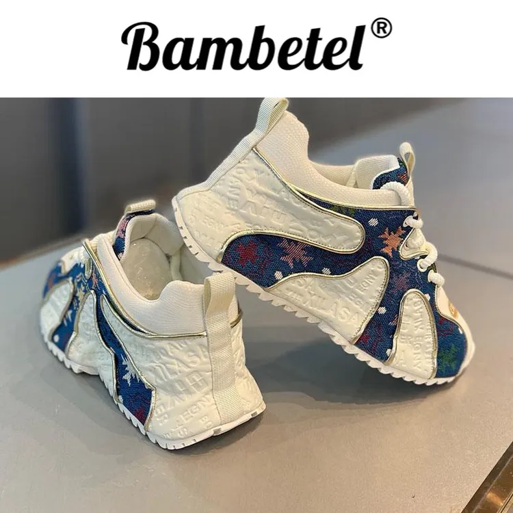 Bambetel不规则百搭风范透气舒适帆布老爹鞋男厚底显高休闲男鞋