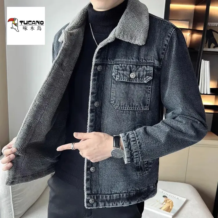 TUCANO/啄木鳥牛仔外套男士休闲翻领上衣2025秋冬潮流复古夹克男