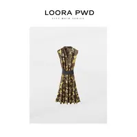 LOORAPWD/罗拉密码碎花气质轻奢印花无袖设计师连衣裙25CJBC0064N