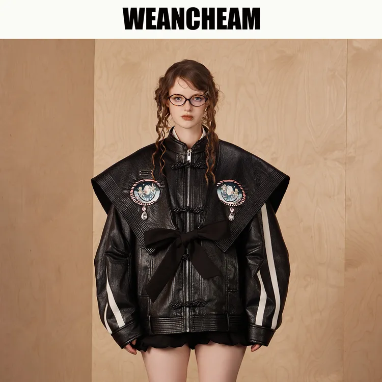 WEANCHEAM未未姆秋冬女装毛茸茸披肩正反两面穿夹克外套W16QDT024